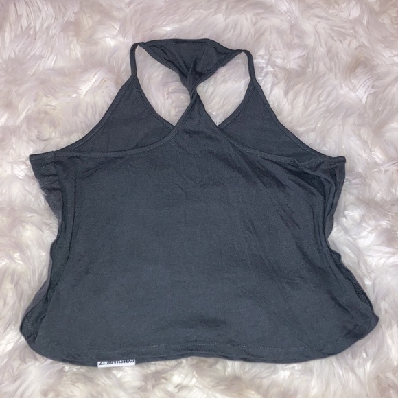 GYMSHARK Gray Palm Leaf Twisted Back Racerback Tank Top S - Picture 10 of 16